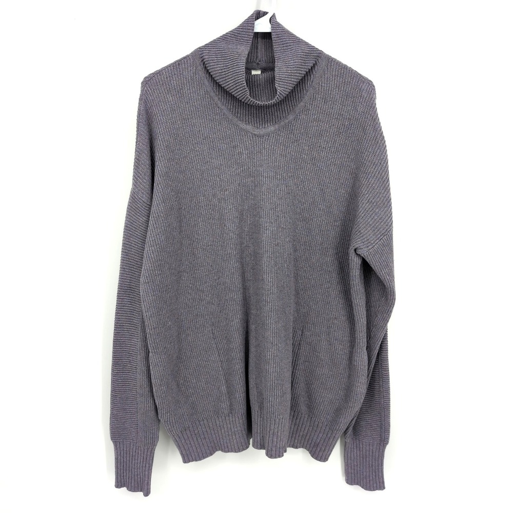 Lululemon Cozy Calling Turtleneck Sweater Purple Pima Cotton Yak Knit Womens XL